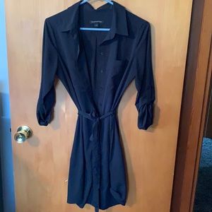 Black button down dress